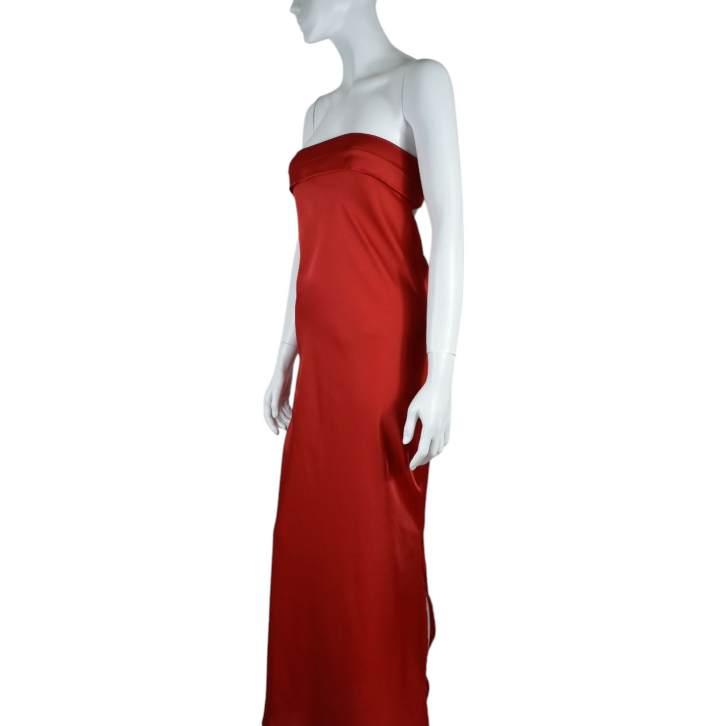 Vestido Maxi Satinado Espalda Descubierta
