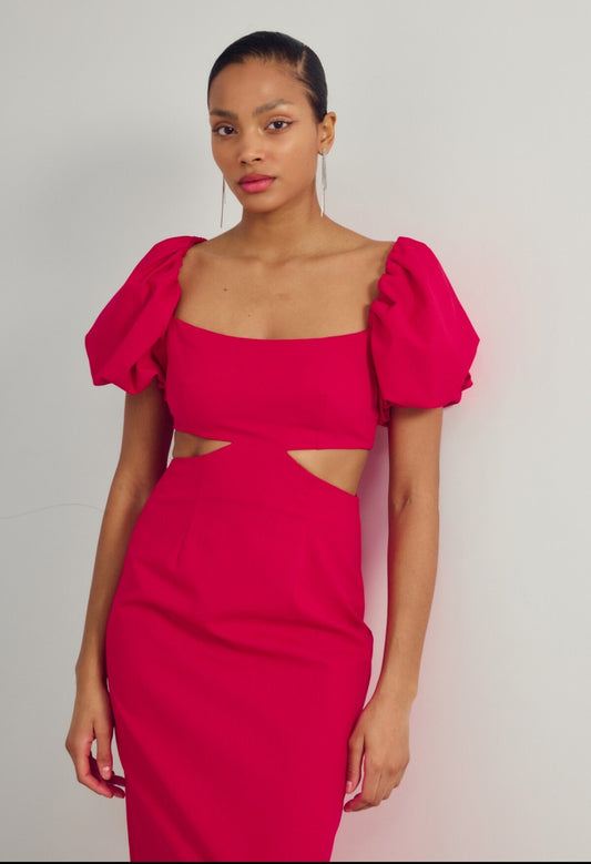 Vestido midi en Rojo