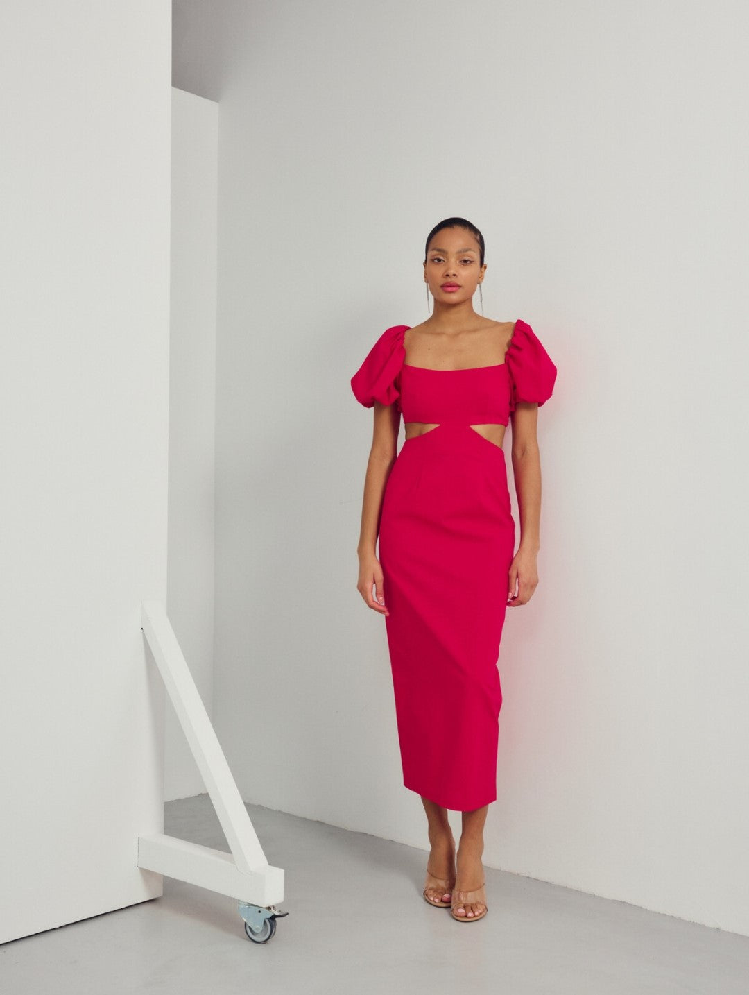 Vestido midi en Rojo
