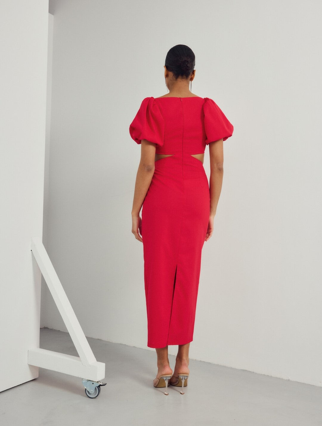 Vestido midi en Rojo