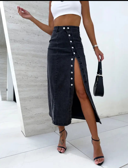 Falda Denim Abertura Lateral