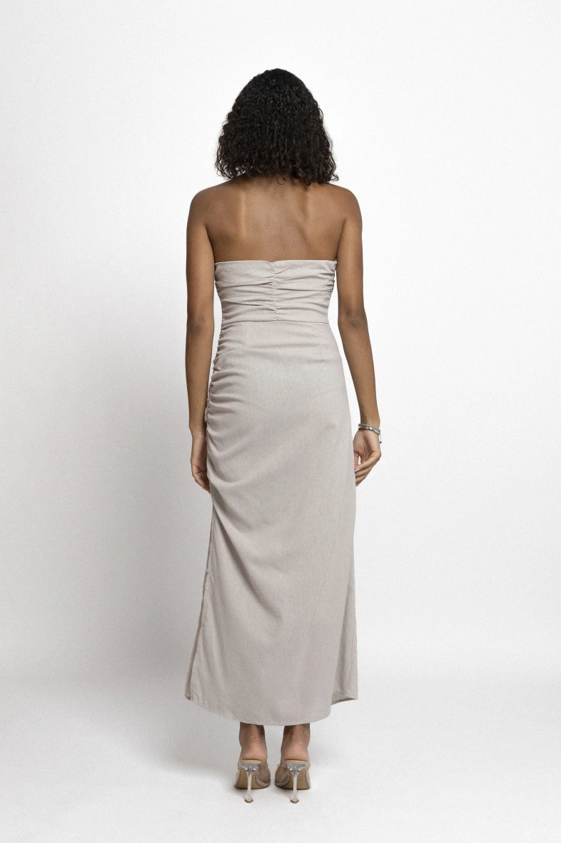 Vestido Gala Taupe