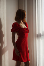 Vestido Rojo Espalda Lazos