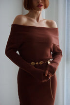 Vestido midi de punto mujer-elegante y favorecedor