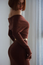 Vestido midi de punto mujer-elegante y favorecedor