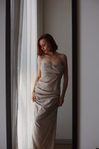Vestido Gala Taupe