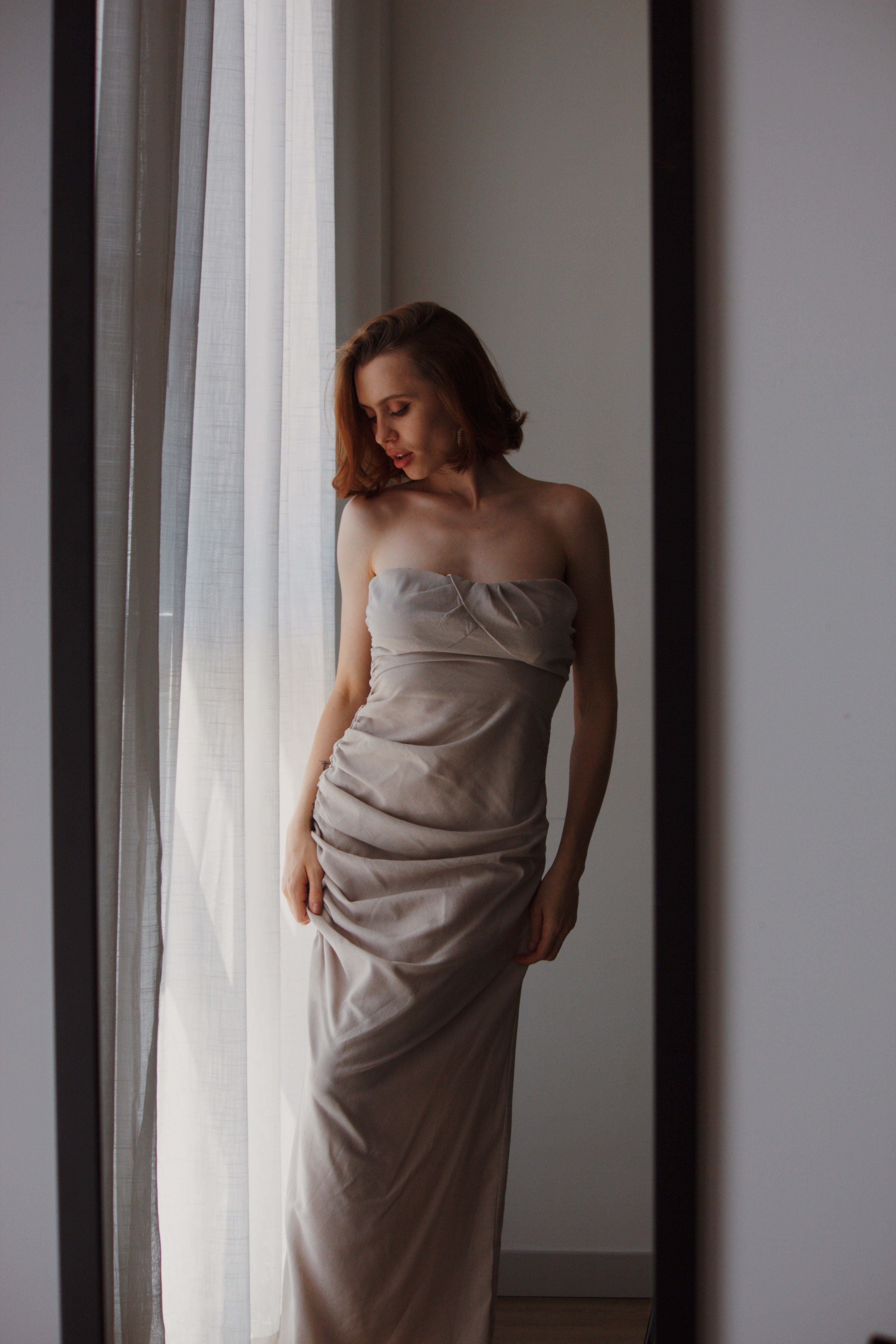 Vestido Gala Taupe