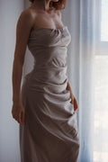 Vestido Gala Taupe