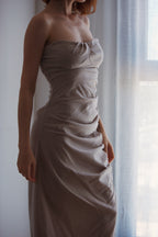 Vestido Gala Taupe