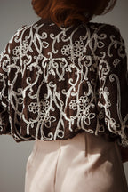 Camisa bordada chocolate