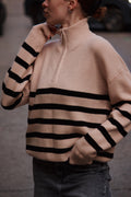 Jersey de rayas con cuello cremallera