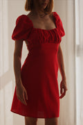 Vestido Rojo Espalda Lazos