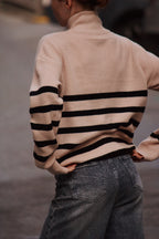 Jersey de rayas con cuello cremallera
