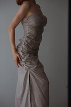 Vestido Gala Taupe