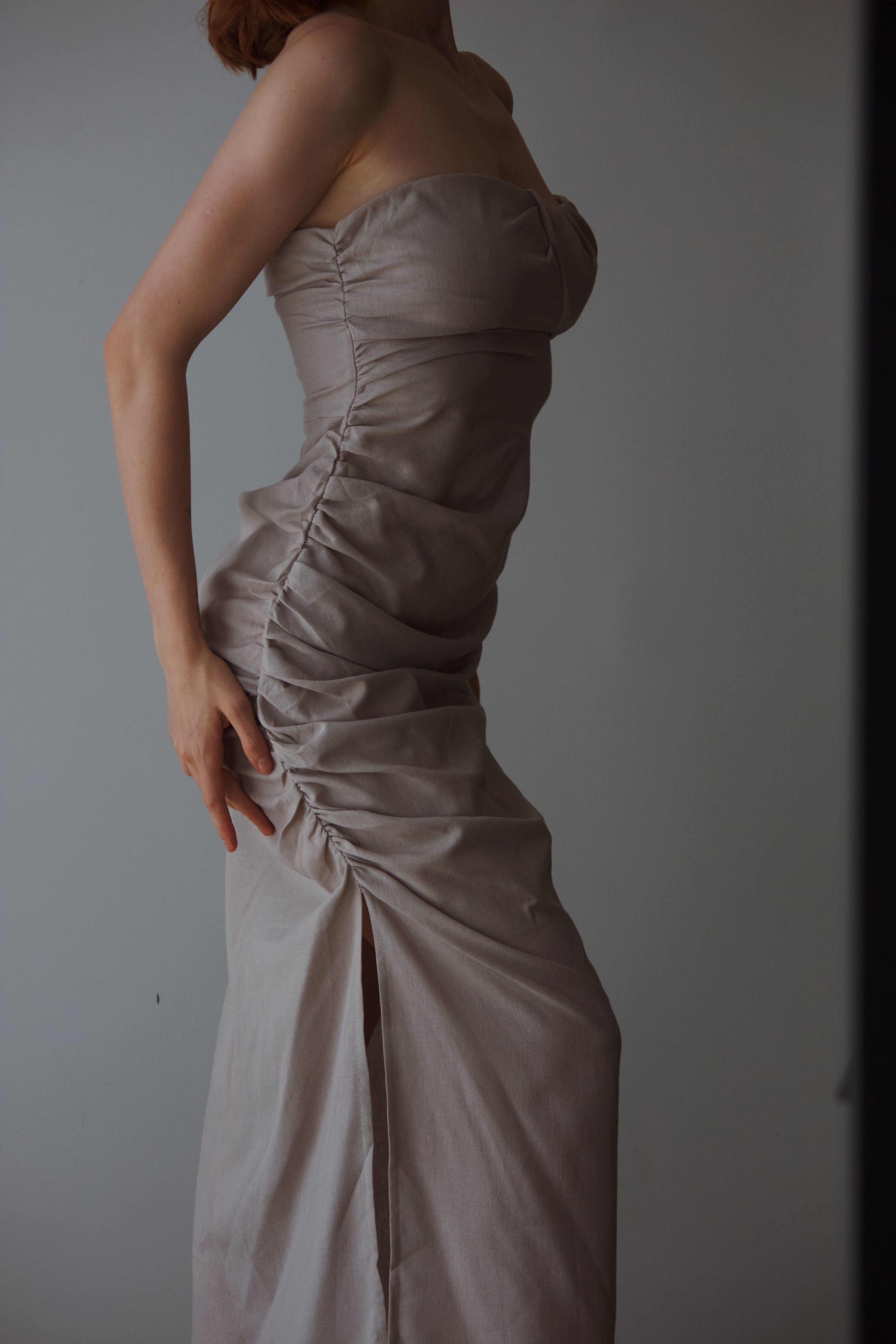 Vestido Gala Taupe