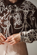 Camisa bordada chocolate