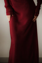 Falda Satinada Vino
