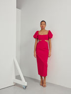 Vestido midi en Rojo