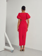Vestido midi en Rojo
