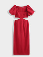 Vestido midi en Rojo