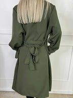 Gabardina fluida verde caqui