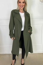 Gabardina fluida verde caqui