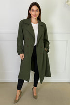 Gabardina fluida verde caqui