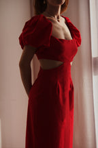 Vestido midi en Rojo