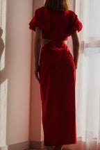 Vestido midi en Rojo