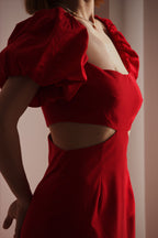 Vestido midi en Rojo