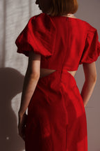 Vestido midi en Rojo