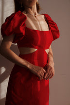 Vestido midi en Rojo