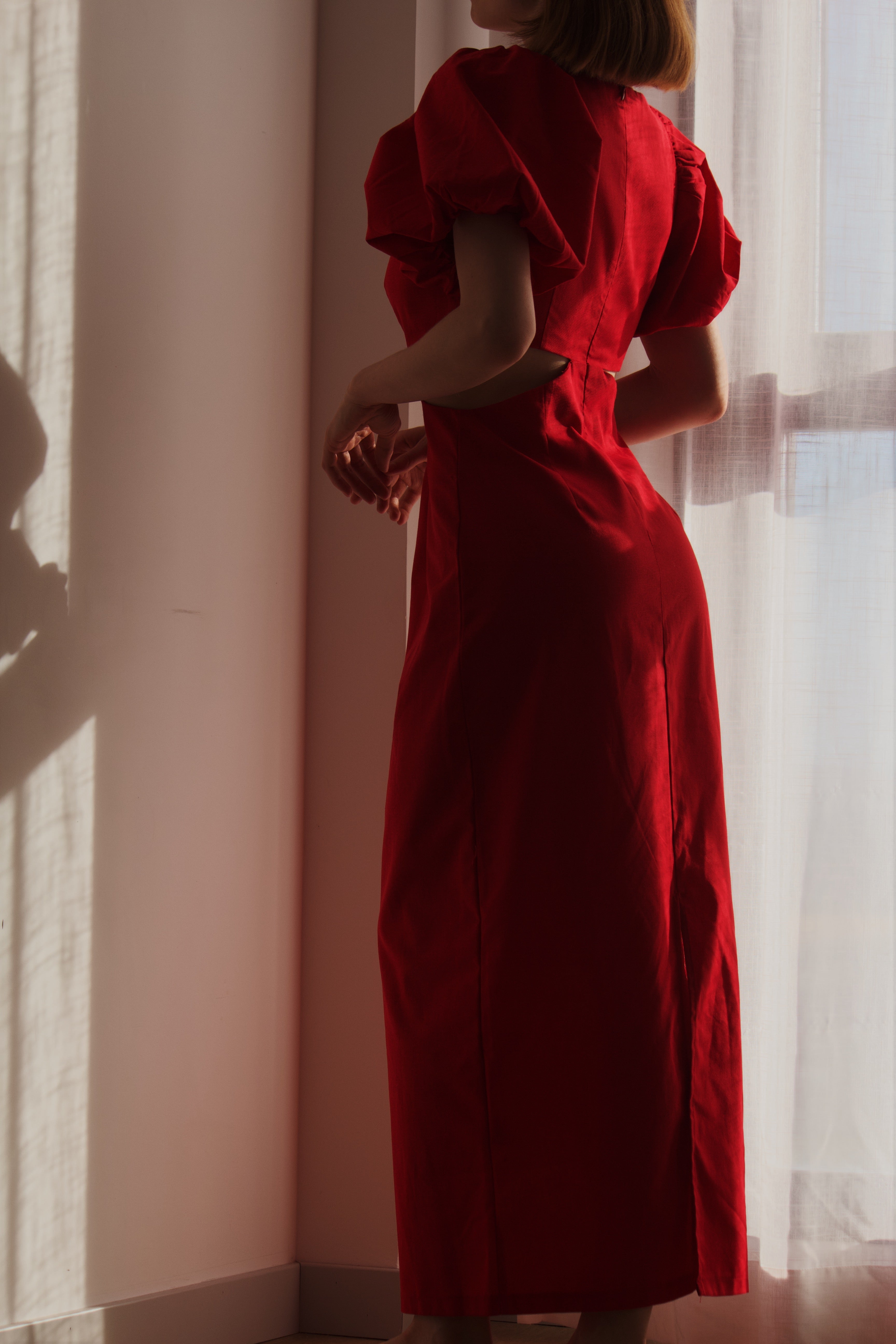 Vestido midi en Rojo